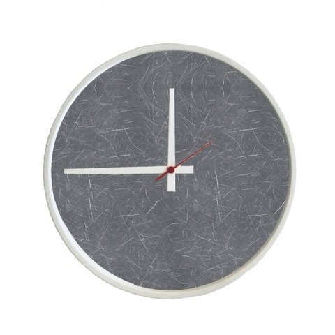 Relógio Decorativo Round Branco Mostrador Cinzell Ponteiro Branco 40 cm Diâmetro