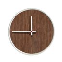 Ver imagem 1 de Relógio Decorativo Round Branco Mostrador Pau Ferro Ponteiro Branco 50 cm Diâmetro