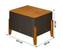 Ver imagem 7 de Puff Báu Retro Tampo em Madeira Premium para Sala e Quarto Recamier Moderno Closet Retro Cor Marrom