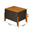 Ver imagem 7 de Puff Báu Retro Tampo em Madeira Premium para Sala e Quarto Recamier Moderno Closet Retro Cor Marrom