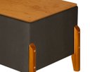 Ver imagem 6 de Puff Báu Retro Tampo em Madeira Premium para Sala e Quarto Recamier Moderno Closet Retro Cor Marrom