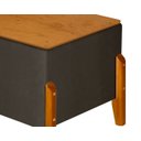 Ver imagem 6 de Puff Báu Retro Tampo em Madeira Premium para Sala e Quarto Recamier Moderno Closet Retro Cor Marrom