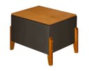 Ver imagem 1 de Puff Báu Retro Tampo em Madeira Premium para Sala e Quarto Recamier Moderno Closet Retro Cor Marrom