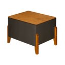 Ver imagem 1 de Puff Báu Retro Tampo em Madeira Premium para Sala e Quarto Recamier Moderno Closet Retro Cor Marrom