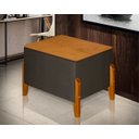 Ver imagem 2 de Puff Báu Retro Tampo em Madeira Premium para Sala e Quarto Recamier Moderno Closet Retro Cor Marrom