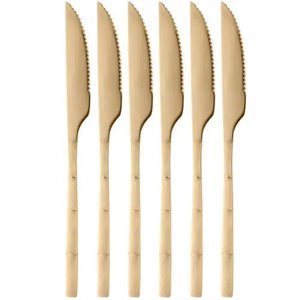 Conjunto 6 Facas Bambu Elegant Champanhe 22,3cm 1814