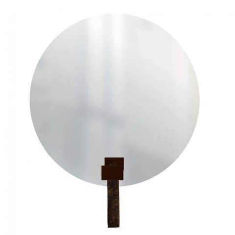Espelho Funcional Hook Corten Alça Rajada 50 cm Redondo