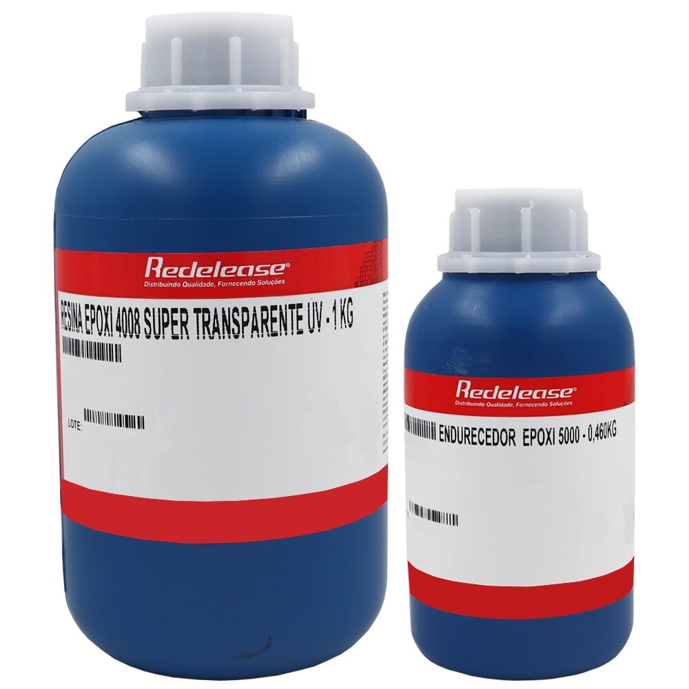 Resina Epoxi 4008 Baixa Viscosidade ULTRA TRANSPARENTE e Proteção UV Com Endurecedor (1,430 Kg) - 1