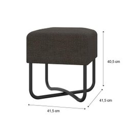 Puff Pequeno Tecido Chumbo Tubos Pretos Carraro - 2