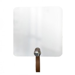 Espelho Funcional Hook Cromado Alça Caramelo 50x50 cm Quadrado - 1