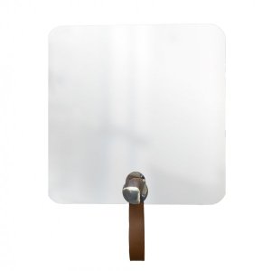 Espelho Funcional Hook Cromado Alça Caramelo 50x50 cm Quadrado