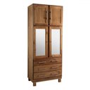 Ver imagem 2 de Guarda-roupa Solteiro Barnabé 4 Portas 3 Gavetas com Espelho Madeira Maciça Castanho - Pnr Móveis