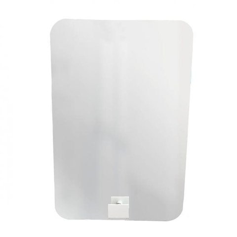 Espelho Decorativo Cantos com Gancho Alumínio Branco Retangular 60 x 40 cm