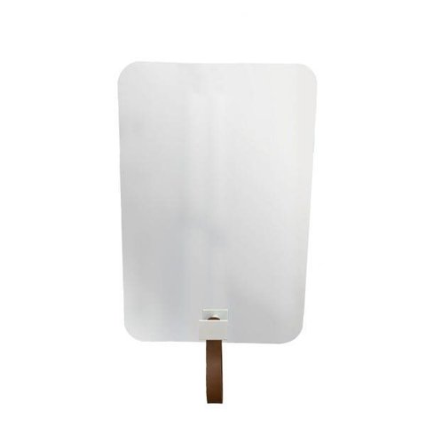 Espelho Decorativo Cantos com Gancho Alumínio Branco Retangular com Corino Caramelo 60 x 40 cm