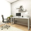 Ver imagem 1 de Mesa Escrivaninha P/ Estudos Pé Metal 150cm X 60cm F5 Office