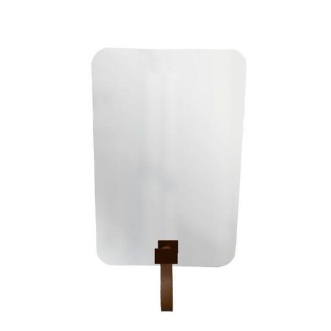 Espelho Decorativo Cantos com Gancho Alumínio Corten Retangular com Corino Caramelo 60 x 40 cm