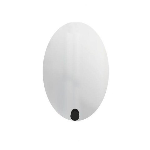 Espelho Decorativo Oval com Gancho Alumínio Preto 60 x 40 cm