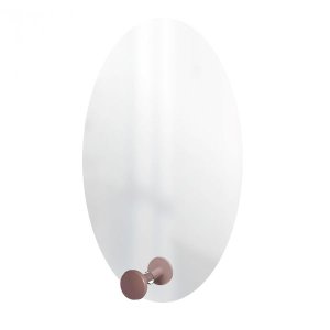 Espelho Decorativo Oval com Gancho Alumínio Rosa 60 x 40 cm