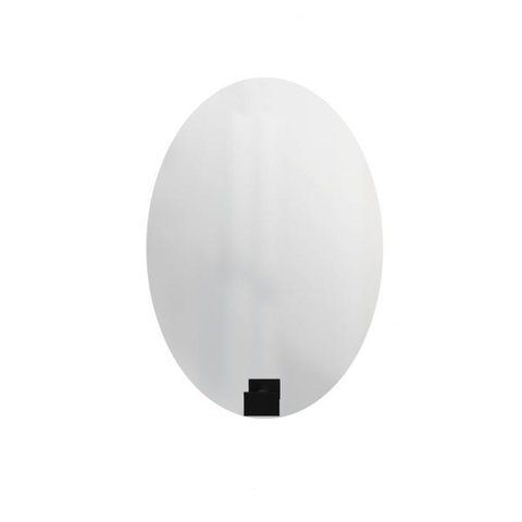 Espelho Decorativo Oval com Gancho Alumínio Preto Retangular 60 x 40 cm