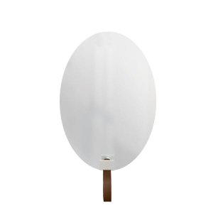 Espelho Funcional Hook Branco Alça Caramelo 60x40 cm Oval