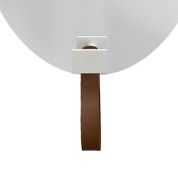 Espelho Funcional Hook Branco Alça Caramelo 60x40 cm Oval - 3