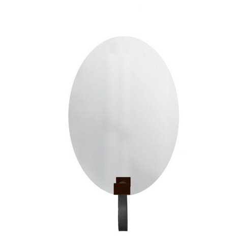Espelho Funcional Hook Corten Alça Preta 60x40 cm Oval