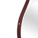 Ver imagem 3 de Espelho Decorativo Adnet Branco Alça Corino Marrom Café 50 cm Redondo