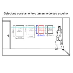 Espelho Decorativo Multiuso Cantos Fita Dupla Face 60x40 cm - 7