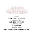 Ver imagem 6 de Jogo de Cama Queen 4 Peças Jolitex Ternille 300 Fios - Toque de Seda - Quadriculado