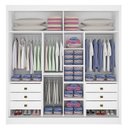 Ver imagem 3 de Guarda Roupa Casal Com Espelho 2 Portas 6 Gavetas Titanium D'Doro Móveis Branco