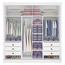Ver imagem 4 de Guarda Roupa Casal Com Espelho 2 Portas 6 Gavetas Titanium D'Doro Móveis Branco