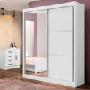 Ver imagem 2 de Guarda Roupa Casal Com Espelho 2 Portas 6 Gavetas Titanium D'Doro Móveis Branco