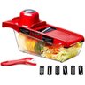 Mandoline Slicer Nicer Ralador Fatiador Cortador de Legumes e Frutas com Recipiente - em Inox 6 em 1 - 2