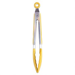 Pegador com Trava em Aço Inox e Silicone Amarelo 30,5cm - Oikos - 1