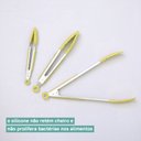 Ver imagem 3 de Pegador com Trava em Aço Inox e Silicone Amarelo 30,5cm - Oikos