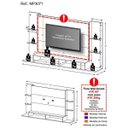 Ver imagem 5 de Painel TV 60 Polegadas com Suporte e Prateleiras de Vidro Nairóbi Multimóveis Grafite
