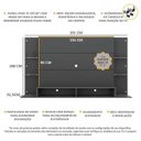 Ver imagem 4 de Painel TV 60 Polegadas com Suporte e Prateleiras de Vidro Nairóbi Multimóveis Grafite