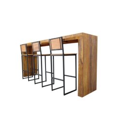 Conjunto Balcão Slim com 3 Banquetas Tokyo - Peroba Rosa - 4 Conjunto Balcão Slim com 3 Banquetas Tokyo - Peroba Rosa - 4