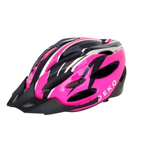Capacete Ciclismo Com Led Sinalizador Mtb Rosa Preto Deko:Rosa/G