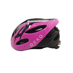 Capacete Ciclismo Com Led Sinalizador Mtb Rosa Preto Deko:Rosa/G - 5