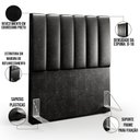 Ver imagem 3 de Cabeceira Cama Box Solteiro 100 cm Dália W01 Couríssimo Preto - Lyam Decor