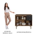Ver imagem 5 de Balcão Gabinete 3 Portas 1 Gaveta Rustic/preto Gourmet Madesa