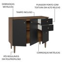 Ver imagem 4 de Balcão Gabinete 3 Portas 1 Gaveta Rustic/preto Gourmet Madesa