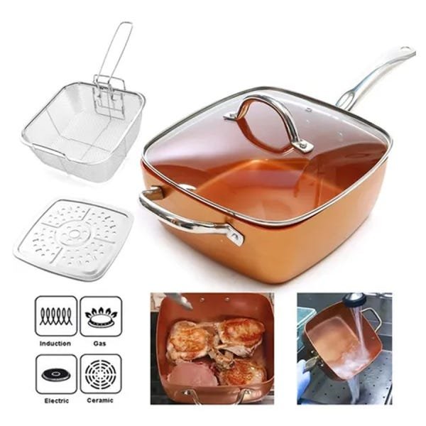 Panela Maxchef Caçarola Antiaderente 24 Cm Laranja - 7