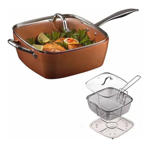 Panela Maxchef Caçarola Antiaderente 24 Cm Laranja - 9