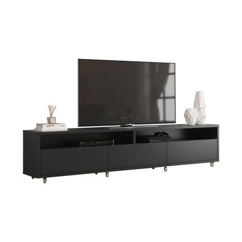 Rack Bancada para TV Aspen 180cm Preto - Móveisaqui