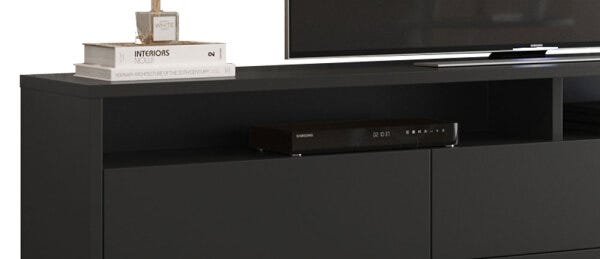 Rack Bancada para TV Aspen 180cm Preto - Móveisaqui - 3