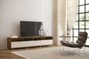 Ver imagem 2 de Rack Bancada para TV Aspen 2.2 Madeiro Canela com Off White - Móveisaqui
