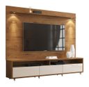 Ver imagem 1 de Rack com Painel Aspen 220cm Madeiro Canela com Off White - Móveisaqui