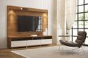 Ver imagem 2 de Rack com Painel Aspen 220cm Madeiro Canela com Off White - Móveisaqui